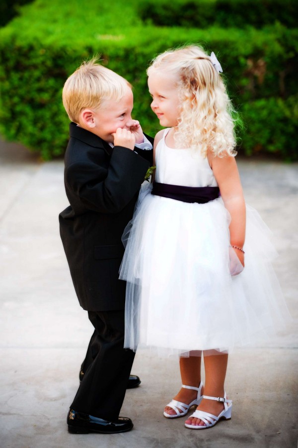 San Diego Wedding Photography: True Photography captures ring bearer and flower girl before wedding ceremony