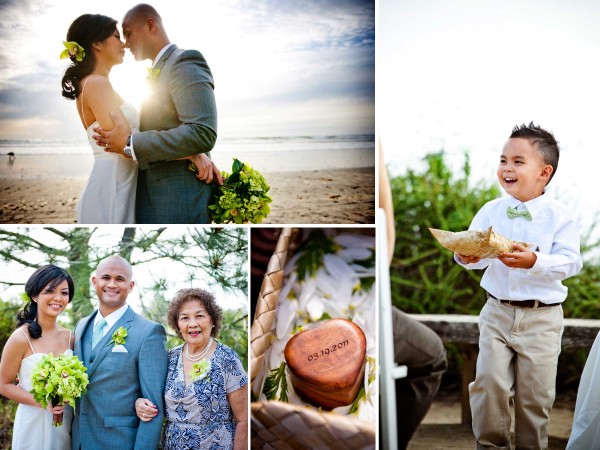 San Diego wedding photographer True Photography during wedding at Torrey Pines state reserve with ring bearere and family portraits
