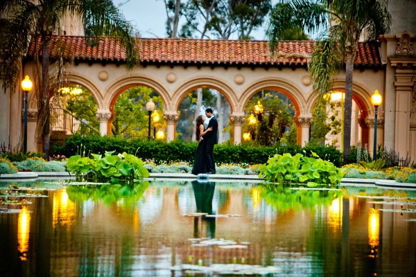 Top San Diego Wedding Photography engagement shoot at the reflection pond in Balboa Park