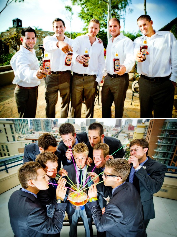 Top Wedding Photography_ groomsmen drinking a beer San Diego wedding