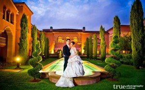 The-Grand-Del-Mar-Wedding-Outside-on-Fountain