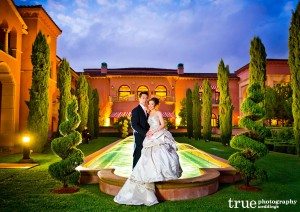 The-Grand-Del-Mar-Wedding-Outside-on-Fountain
