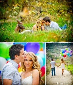 San Diego and Orange County Wedding Photography: Romantic engagement shoot in nature walking in a field