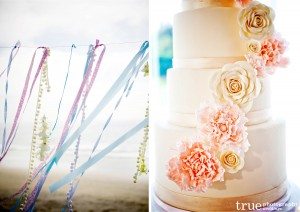 San Diego Wedding Photography: Photos of cake and wedding details at beach wedding in San Diego