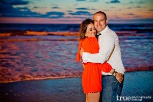San Diego Wedding Photography: Beach engagement shoot in San Diego at night