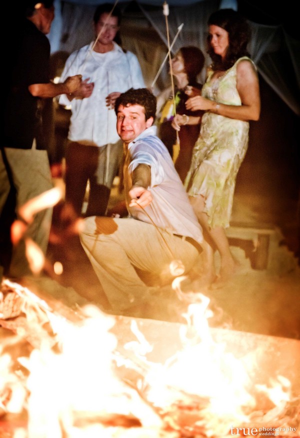 San Diego Wedding Photography: Beach wedding with a bonfire