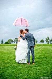 Denver bride Sandra with a beautiful pink parasol