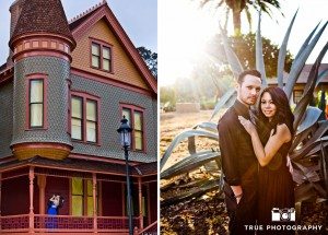 engagement photo shoot of Old Town Couple in historic area