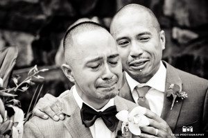 Groom cries during wedding ceremony