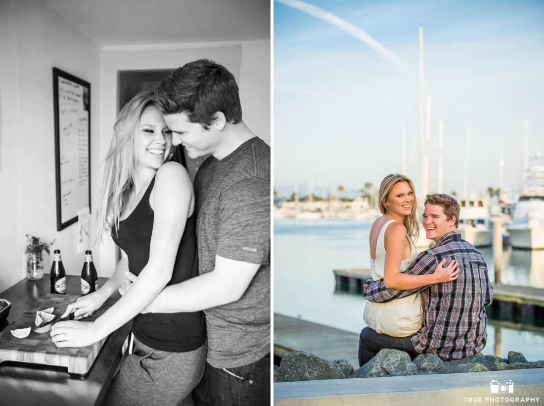 Candid engagement photos in Point Loma, San Diego