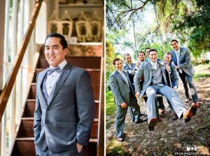 Groomsmen have fun and prepare for wedding at Green Gables Wedding Estate