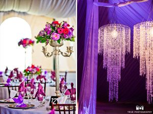Ornate purple reception details at Green Gables