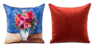 Product shot of floral vase boutique pillow on arelor.om