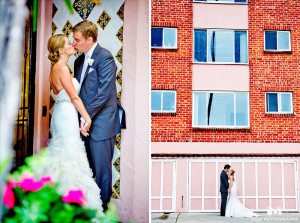 Couples explore the artistic, urban neighborhood next to La Valencia Hotel for creative backgrounds