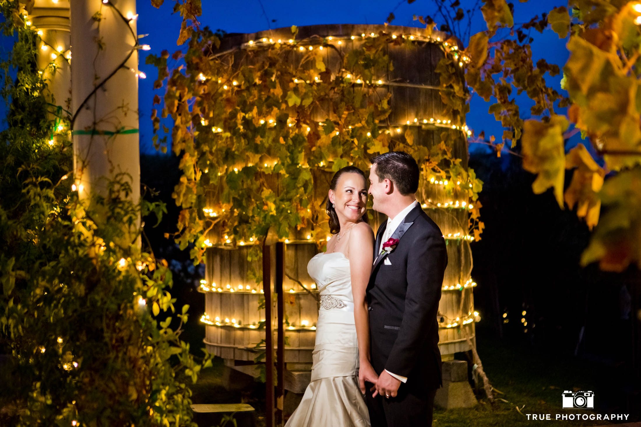 Night Portrait of Couple at Vineyard