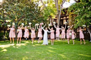 Grand Historical Mansion and Estate bridal party and bride portrait