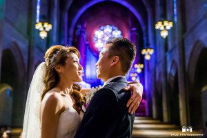 Wedding couple at First Congregational Church of Los Angeles
