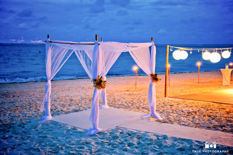 Tropical destination wedding details