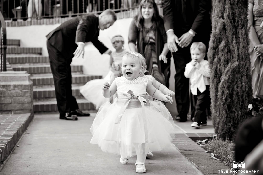 Excited Flower Girl coming down isle