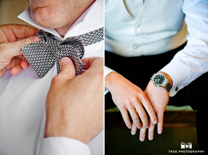 Groom's watch and bowtie