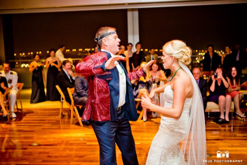 Bride's Father wear funny props during Father and Daughter Parent Dance