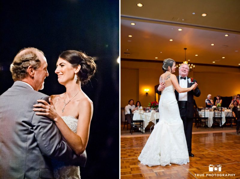 Emotional reactions from Bride and Father during Parent dances at wedding reception