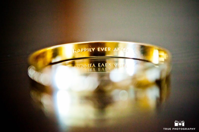 Bride's custom engraved gold wedding ring
