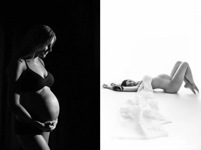 Black and White Maternity Studio session
