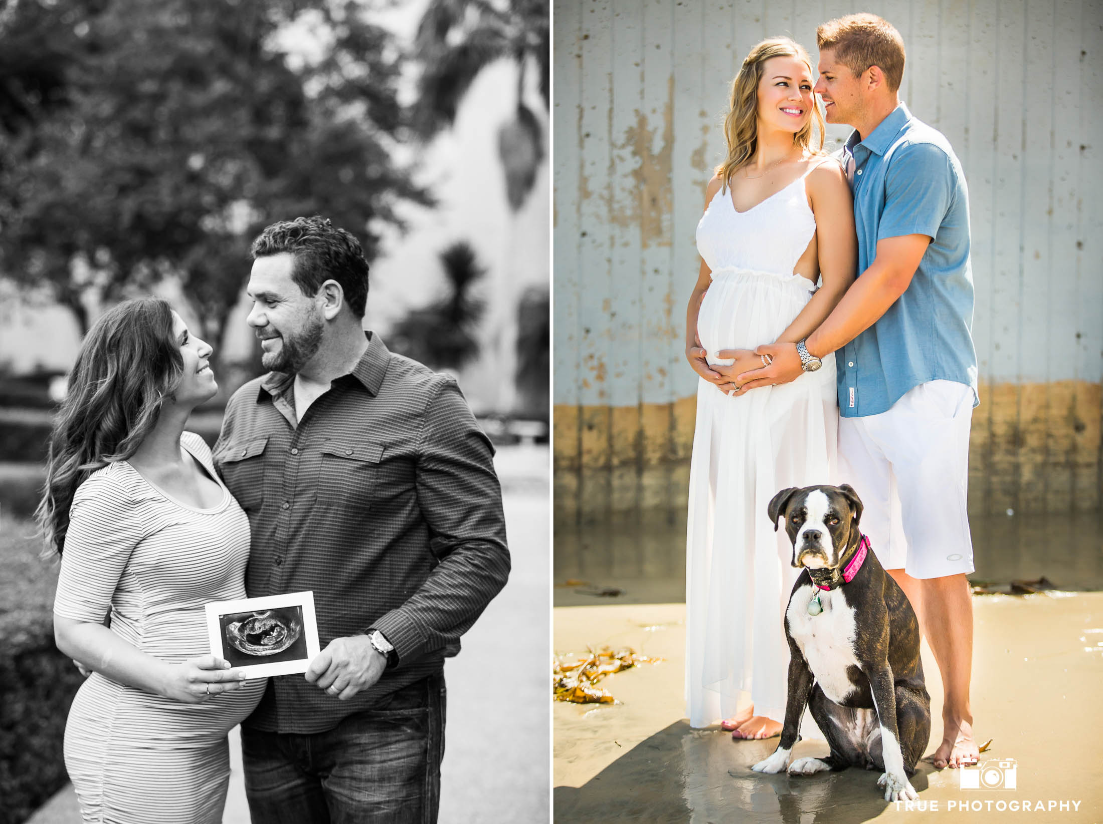 Married couples incorporate personalized props into maternity sessions