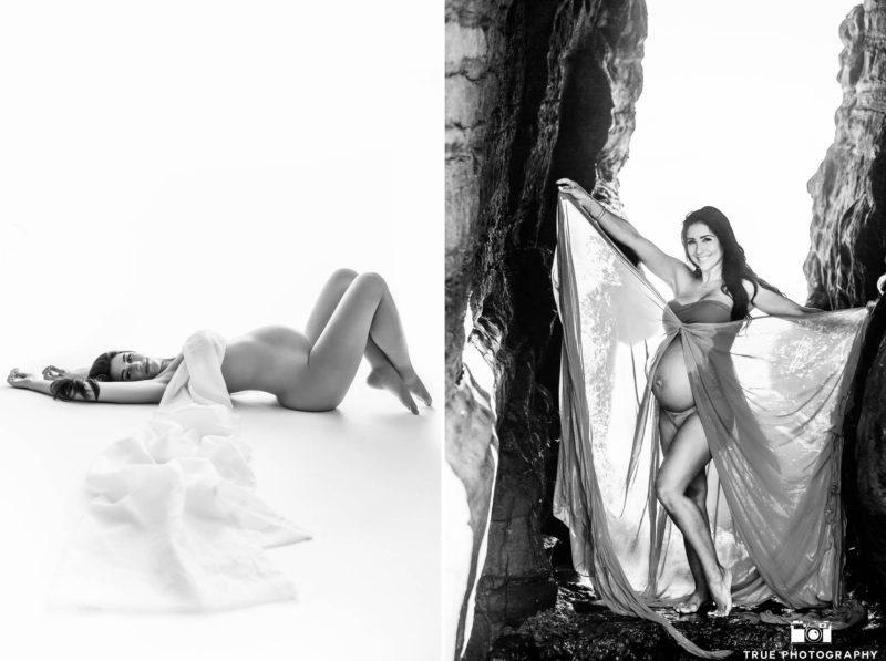 beautiful and sexy maternity portraits in black and white