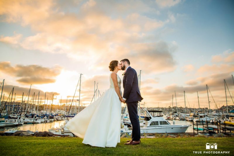 Lovely wedding photo at San Diego Harbor