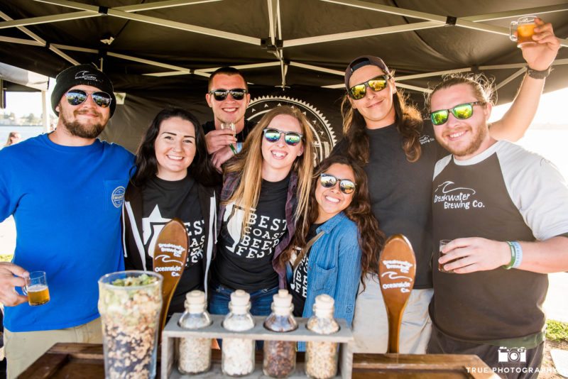 Young eventgoers have fun drinking beer at Best Coast Beer Fest in Embarcadero Park