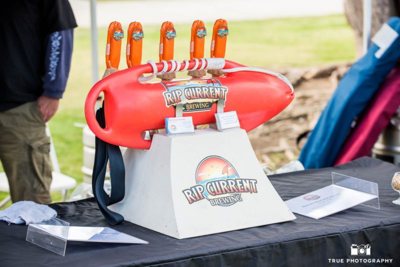 Rip Current Brewing merchandise on display at booth during Best Coast Beer Fest