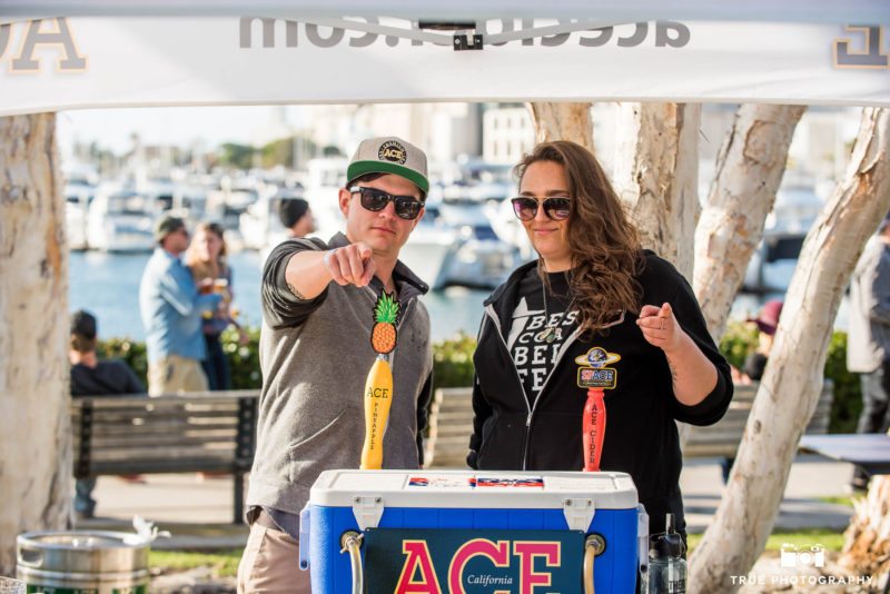 Brewers at ACE Cider pose for funny photo during Best Coast Beer Fest