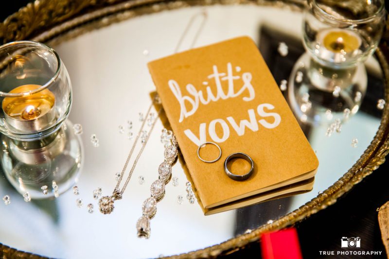 Bride's vow book and jewelry