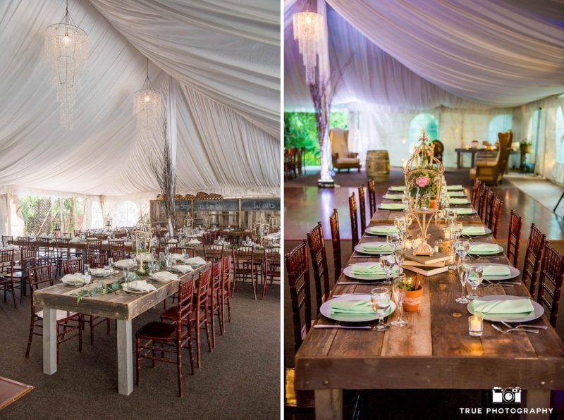 Reception tent at the Twin Oaks Garden Estate