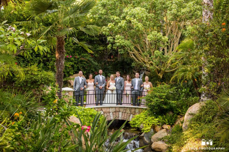 Bridal party on the bridge at Grand Tradition
