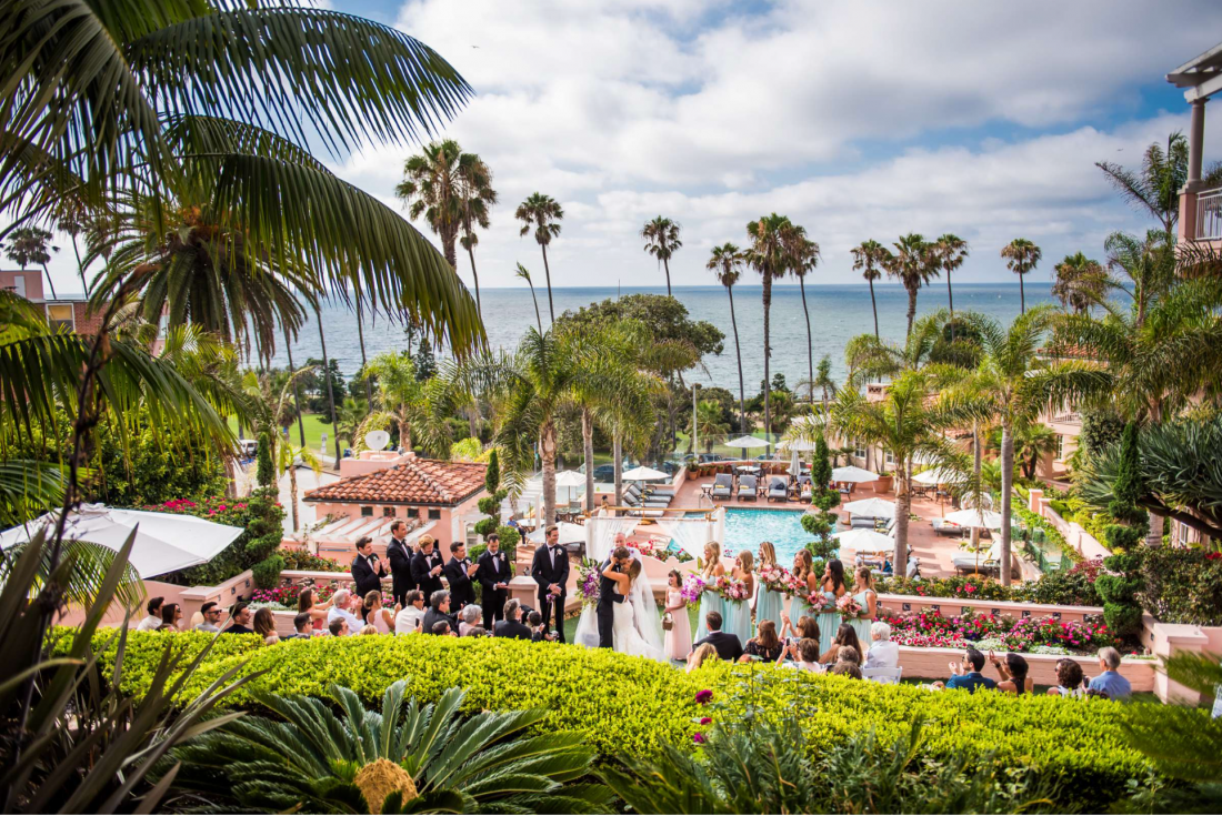 True Photography capturing wedding at La Valencia Hotel San Diego