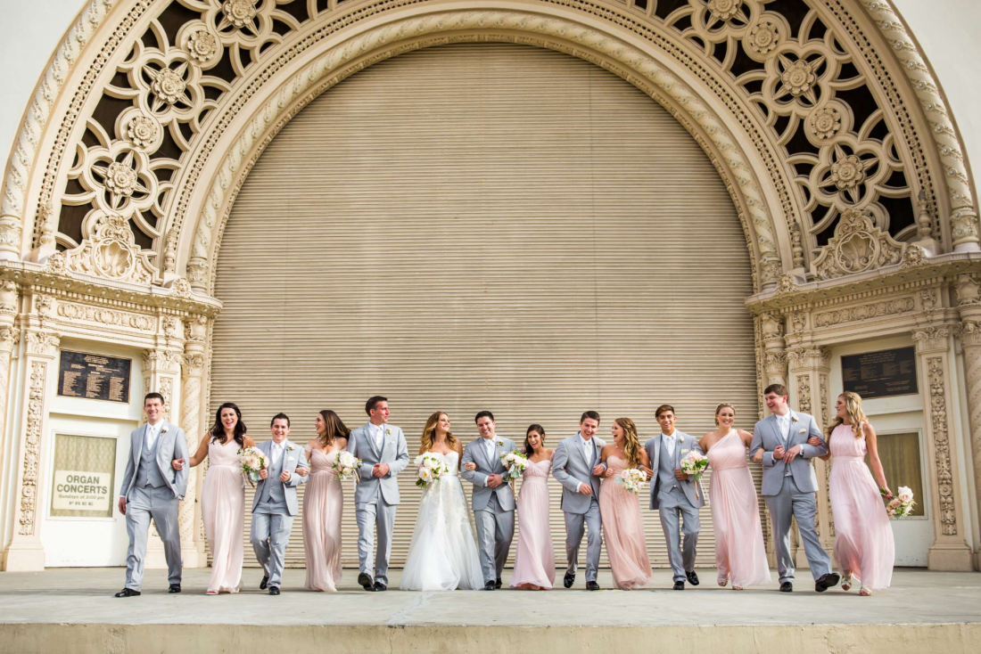 Balboa Park large bridal party photographed by True Photography