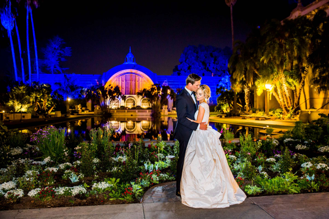 Balboa Park botanical building at night captured by True Photography