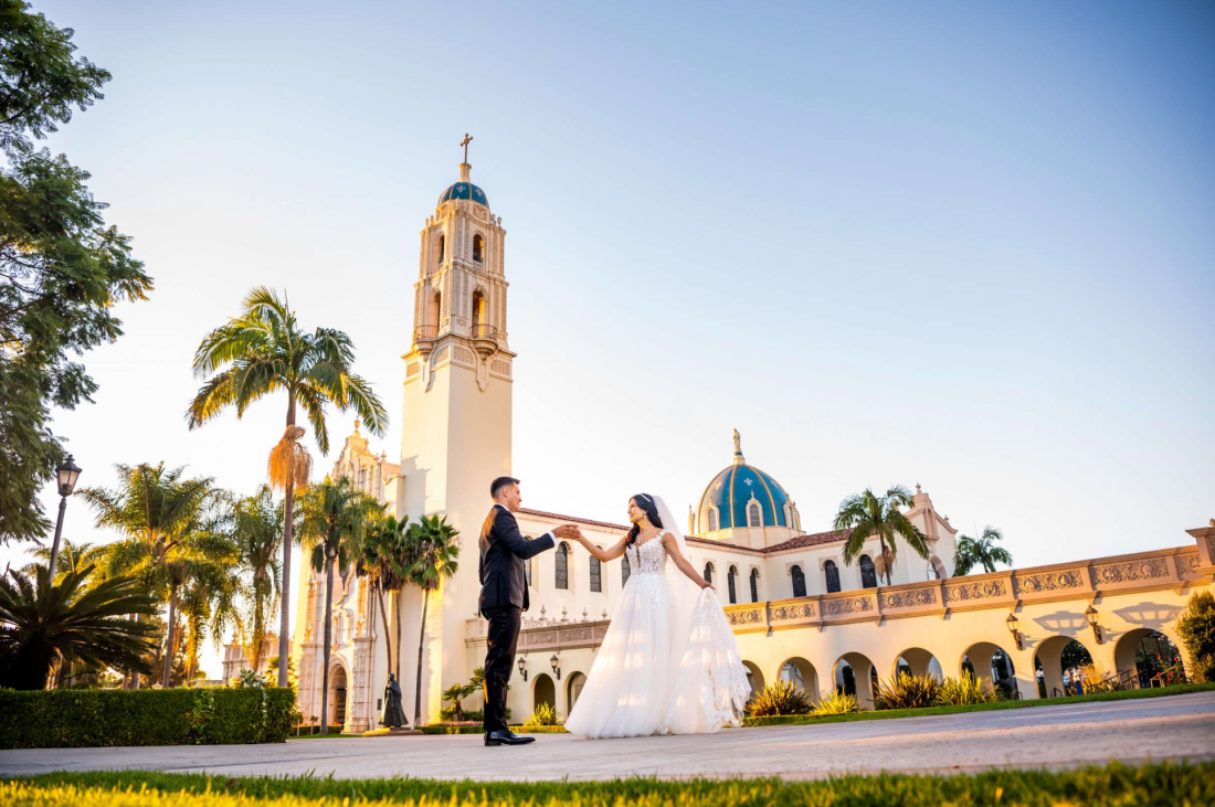 The Immaculata church photographed by professional San Diego wedding photographer