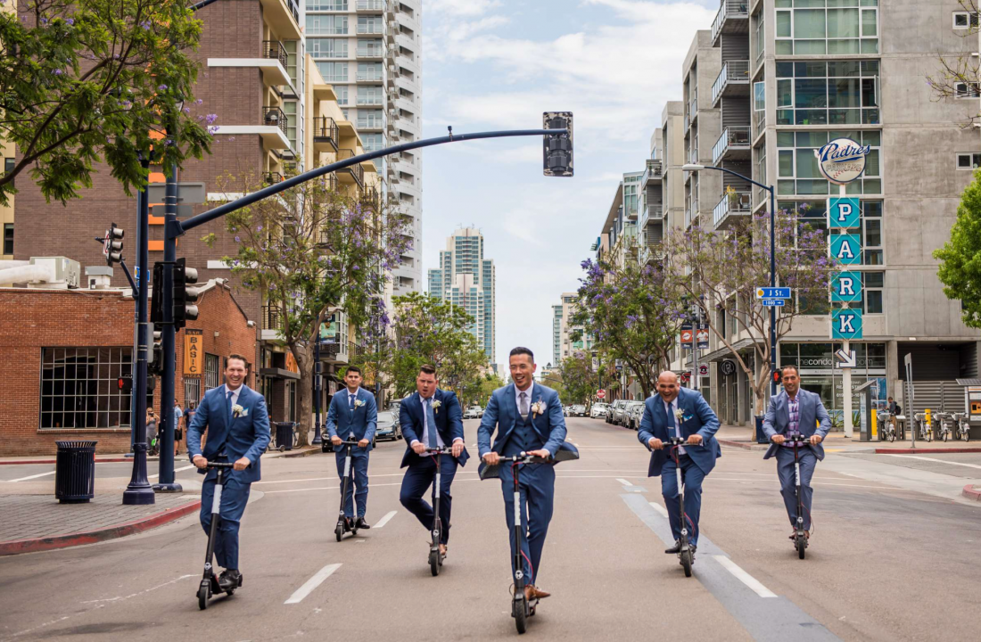 Groomsmen in downtown San Diego photographed by True Photography