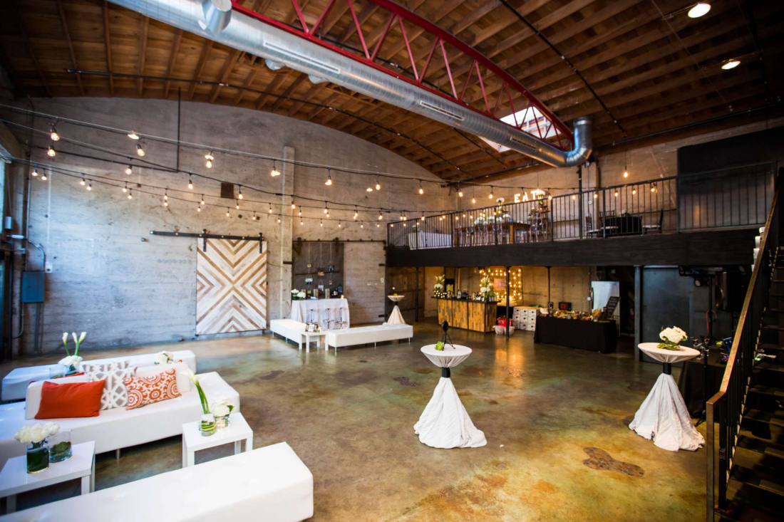 Reception space in Luce Loft San Diego photographed by True Photography