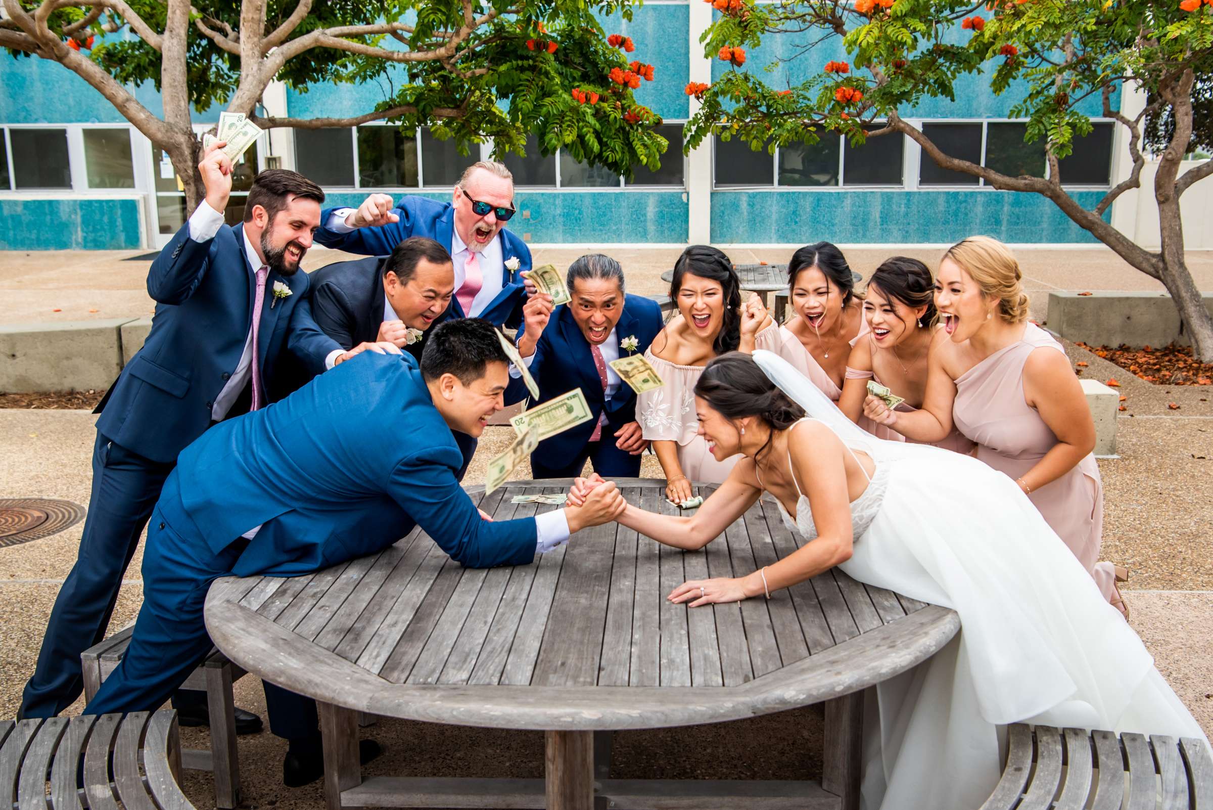 Scripps Seaside Forum Wedding coordinated by Willmus Weddings, Quynh and Tyler Wedding Photo #1 by True Photography