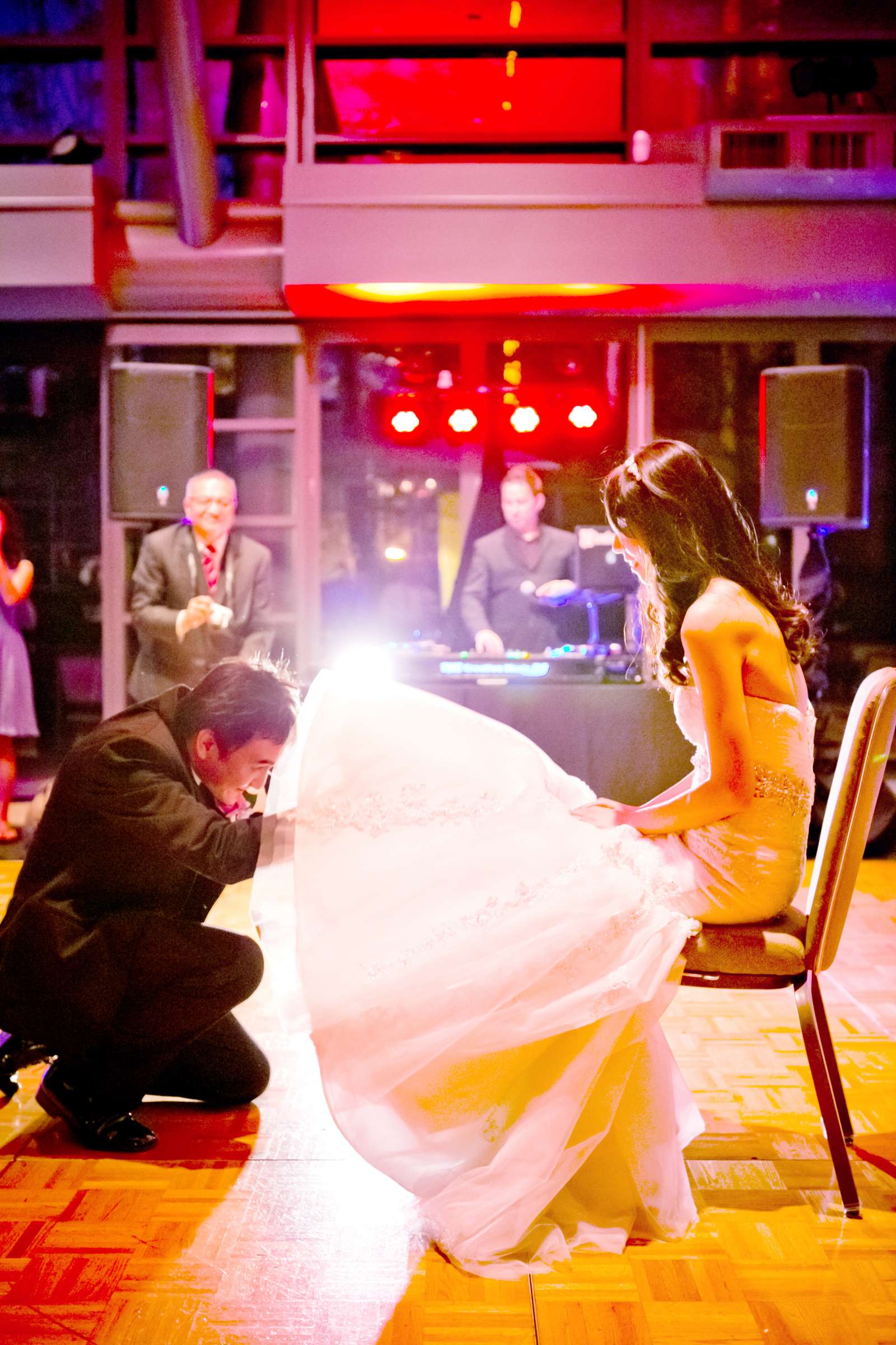 Bouquet and Garter Toss at Wedding, Sunny and Gregory Wedding Photo #88869 by True Photography