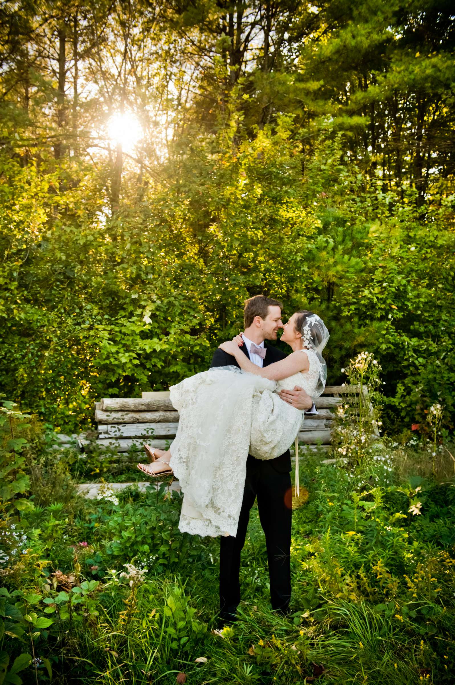 Forest, Romantic moment at Barn at Flanagan Farms Wedding coordinated by A Family Affair, Colleen and Russell Wedding Photo #20 by True Photography