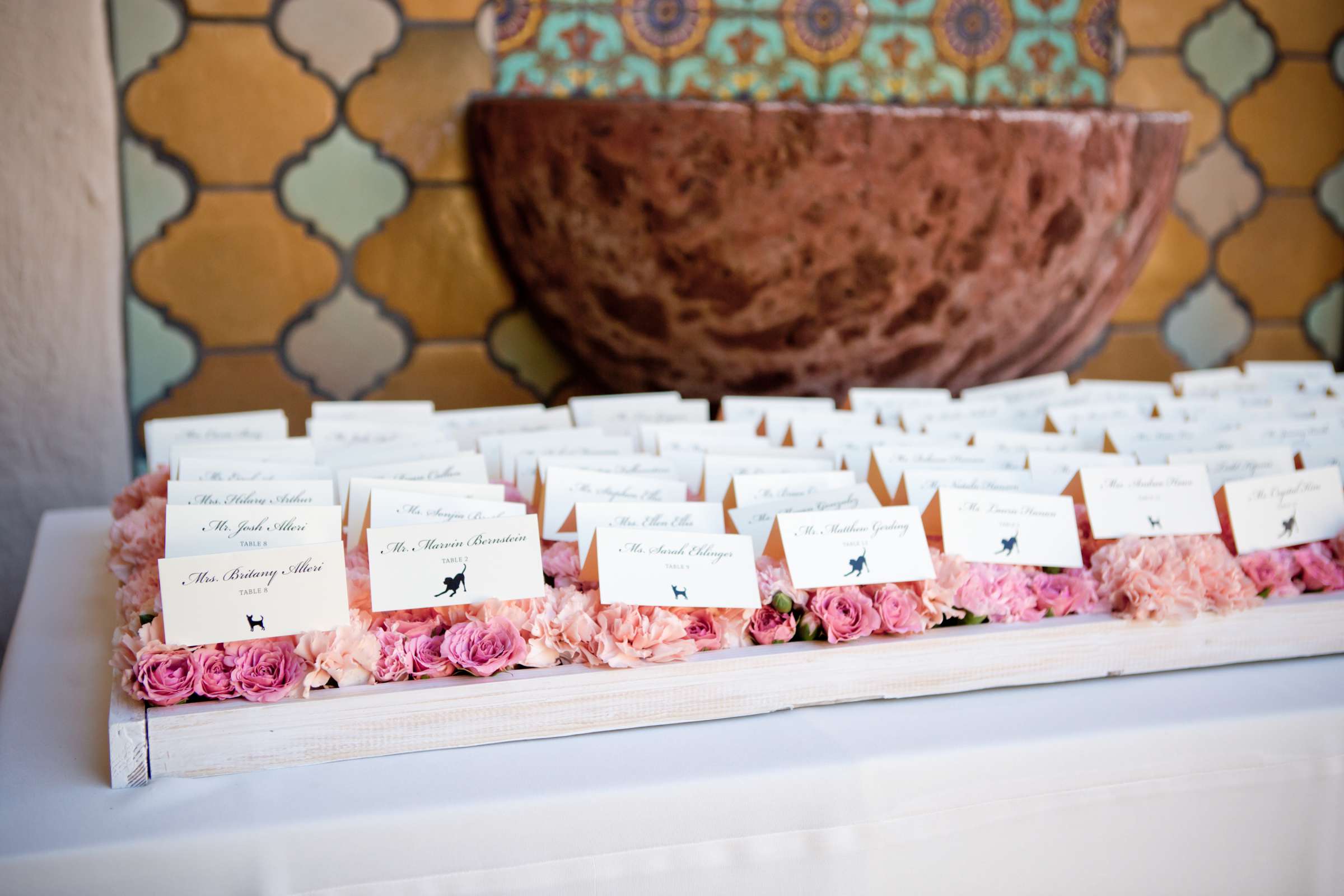Name Cards at Rancho Bernardo Inn Wedding coordinated by Details Defined, Lisa and Mick Wedding Photo #109407 by True Photography