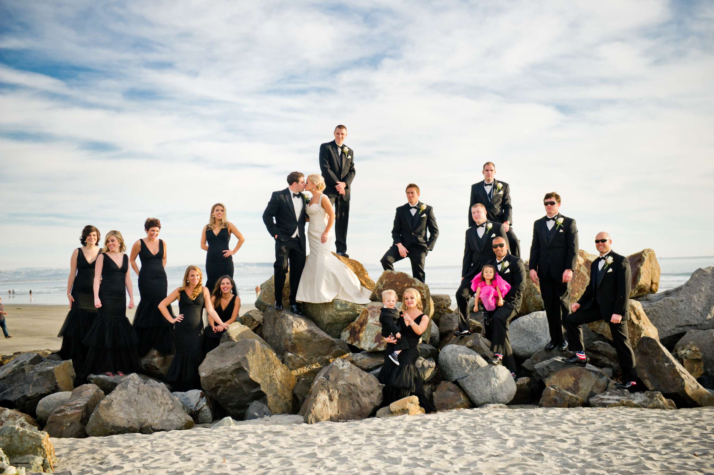 Bridal Party, Beach at Hotel Del Coronado Wedding coordinated by Victoria Weddings & Events, Jaclyn and Austin Wedding Photo #3 by True Photography