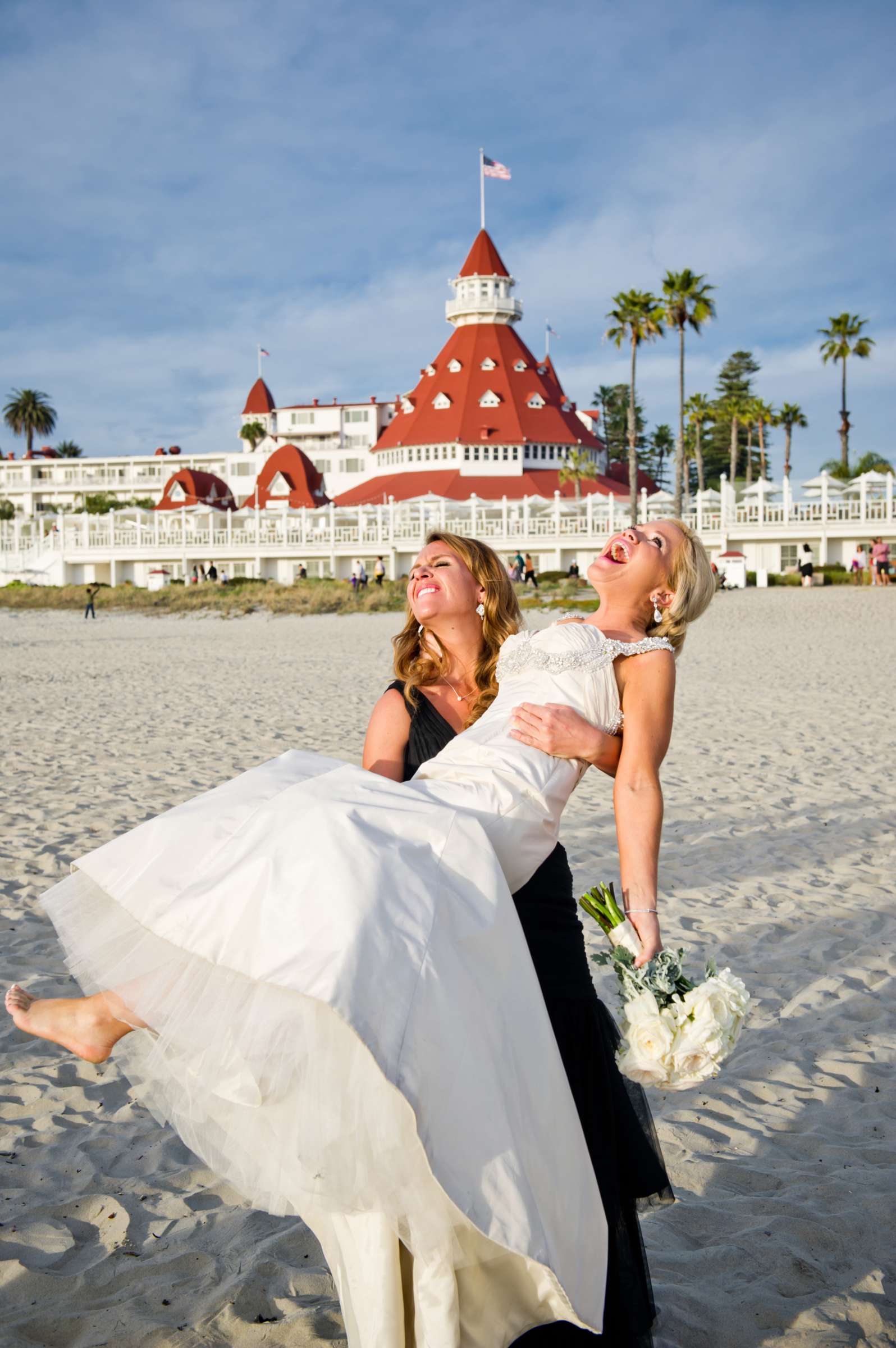 Maid of Honor, Beach, Funny moment at Hotel Del Coronado Wedding coordinated by Victoria Weddings & Events, Jaclyn and Austin Wedding Photo #26 by True Photography
