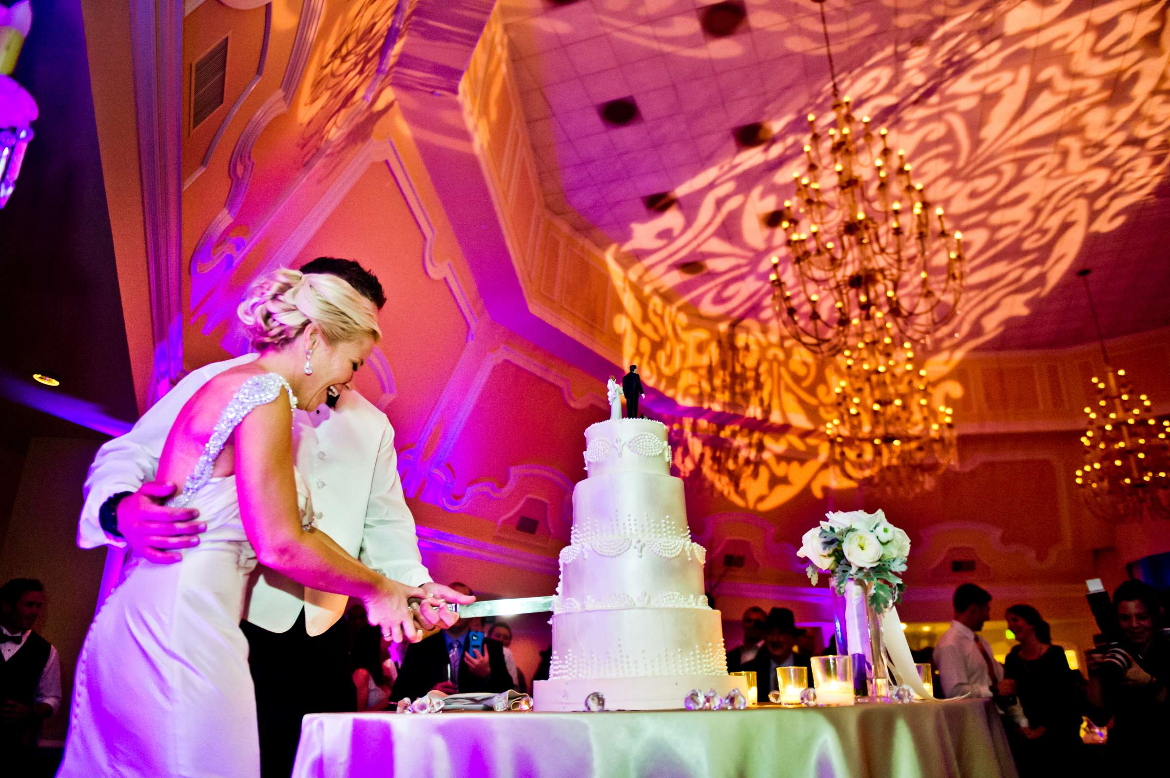 Cake Cutting at Hotel Del Coronado Wedding coordinated by Victoria Weddings & Events, Jaclyn and Austin Wedding Photo #63 by True Photography